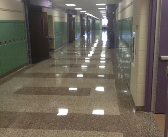 This picture displays a professional commercial tile installation by Youngstown Tile and Terrazzo.