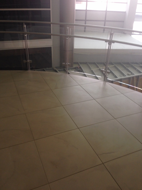 This image shows a commercial tile installation at a hospital. This tile project was completed by Youngstown Tile & Terrazzo.