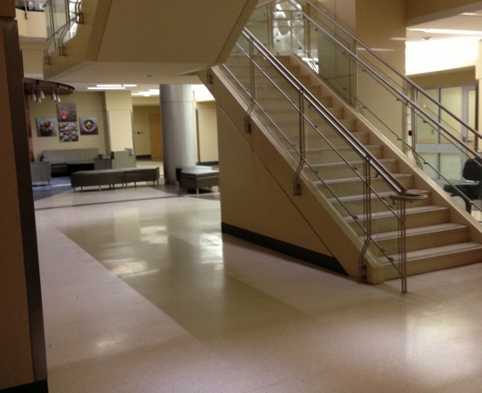 This picture shows a tile installation at VA Wade Park. The tile was installed by Youngstown Tile & Terrazzo.