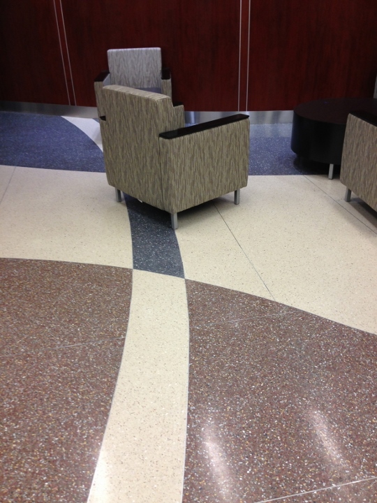 This picture shows a tile installation at VA Wade Park. The tile was installed by Youngstown Tile & Terrazzo.
