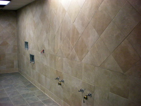 This image depicts a tile installation at Cleveland State University. This project was completed by Youngstown Tile & Terrazzo.